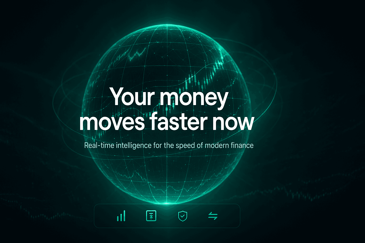 Fintech platform hero section concept